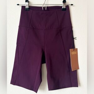 NWT Girlfriend Collective Purple Plum High-Waisted Bike Shorts | Women’s Size XS